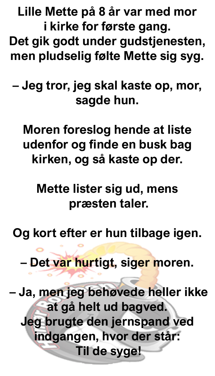 Lille Mette på 8 år var med mor i kirke for første gang